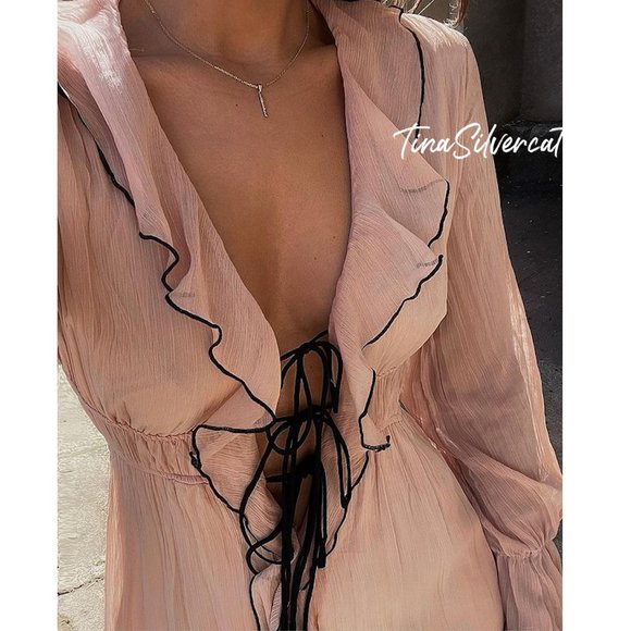 Zara Dresses & Skirts - BLOGGER'S FAVE! Zara Ruffled Dress With Bows Sz S, M NWT